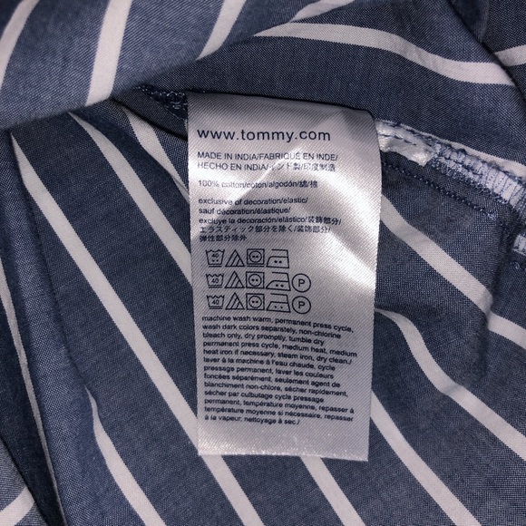 NWOT Tommy Hilfiger Blue Striped Off Shoulder Top - Picture 3 of 4